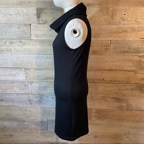 Le chateau black draped neck dress  petite small - Picture 4 of 8